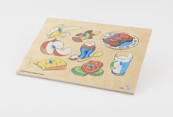 Peg puzzle showing breakfast foods