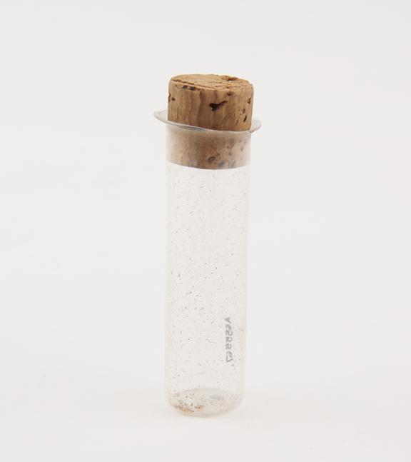 Test tube, glass, flat base, straight cylindrical body