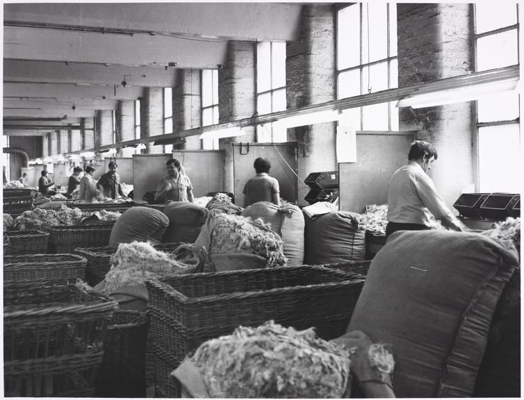 Wool sorting at Lower Holme Mills, Baildon