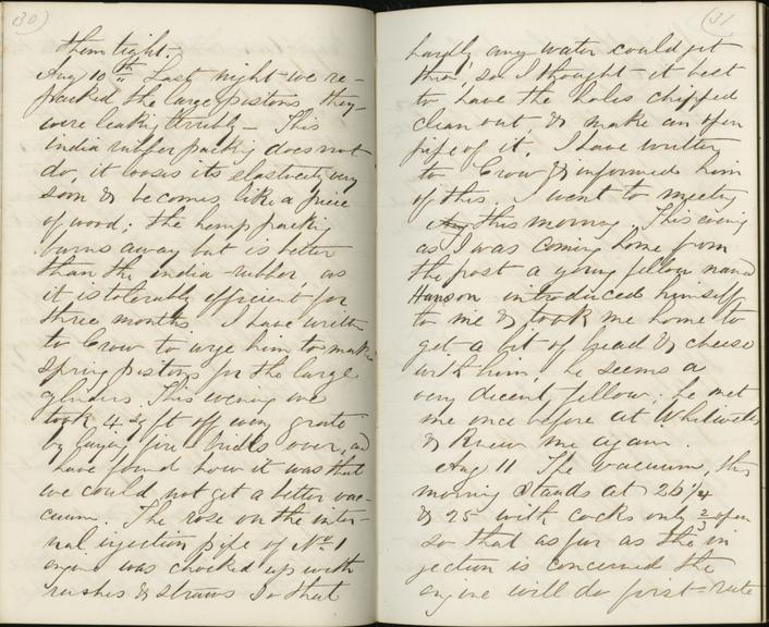 Pages 30 and 31 of Jeremiah Head's diary