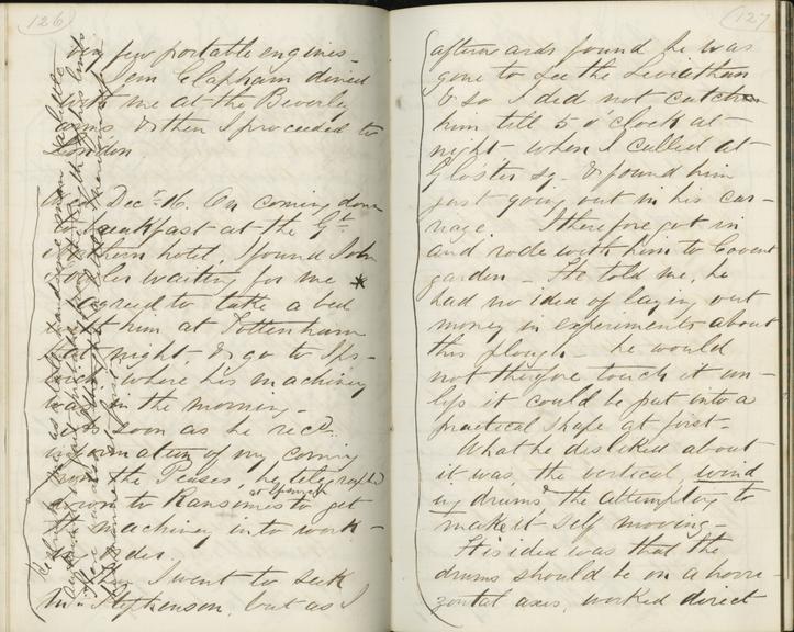 Pages 126 and 127 of Jeremiah Head's diary