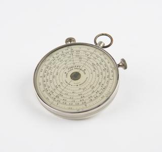 Circular slide rule by Fowler and Co.