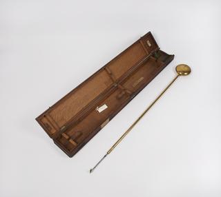 Brass clock pendulum by Shelton, 1750