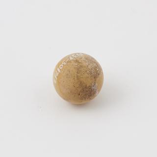 Parkesine billiard ball, yellow cream with brown patches