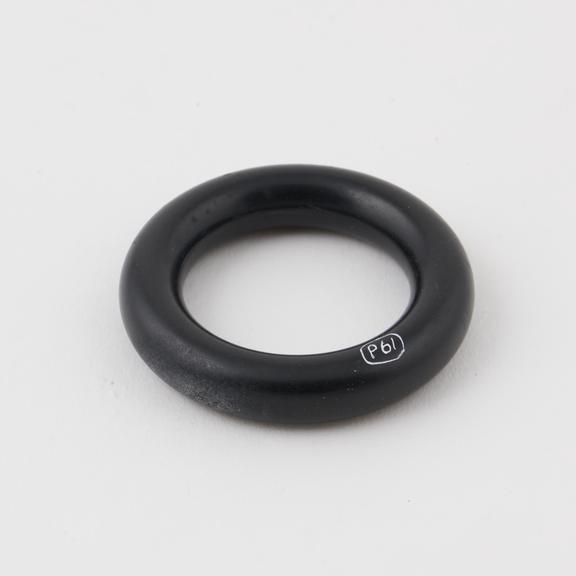 Parkesine curtain ring, black, made by Alexander Parkes, c