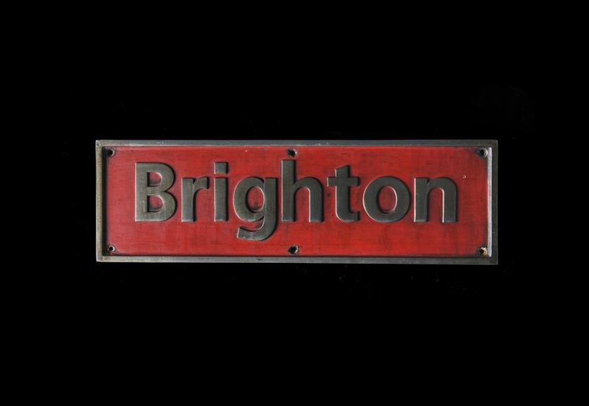 Nameplate Brighton carried by locomotive number 319017