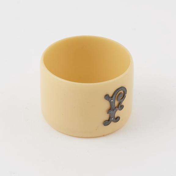 Napkin ring of  ivory cellulose nitrate