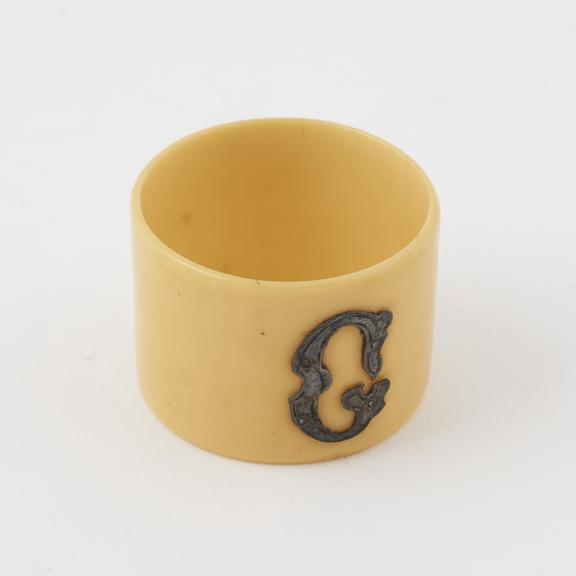 Napkin ring of  ivory cellulose nitrate