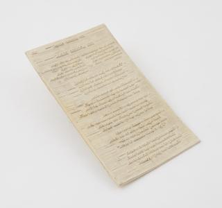 Letter press mould of ivory coloured Parkesine