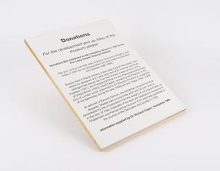 Label to encourage donations