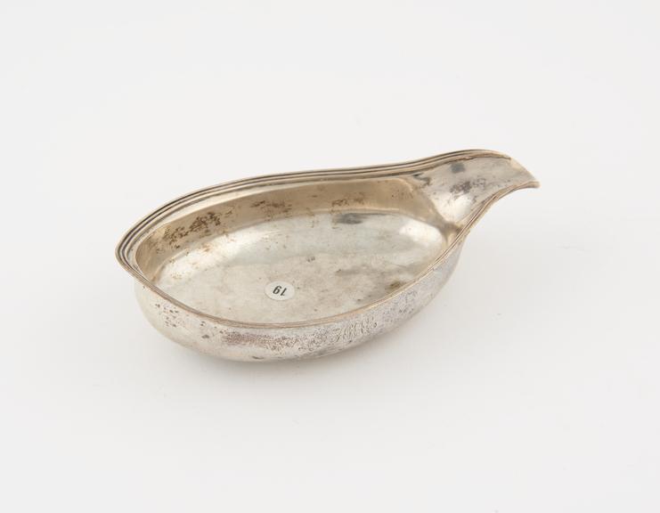 Sterling silver pap boat, open boat shaped