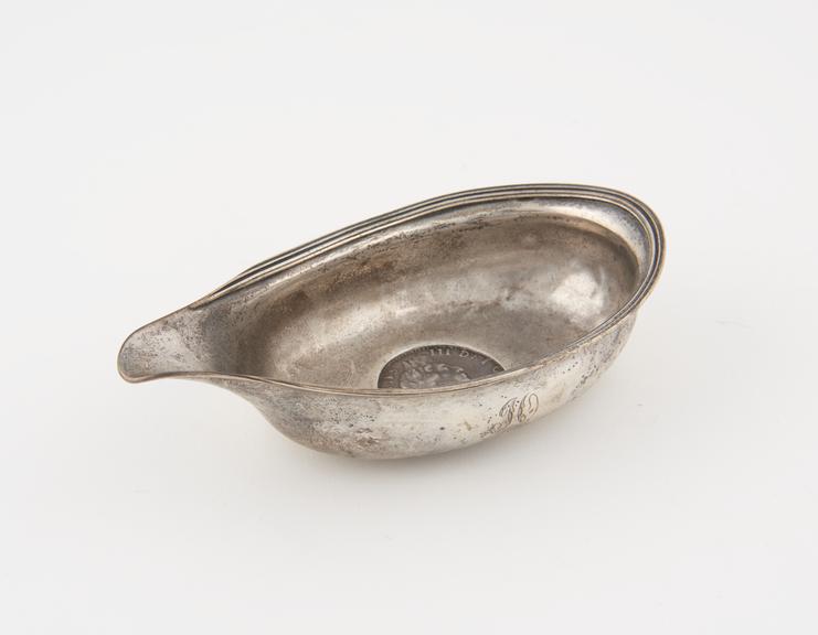 Sterling silver pap boat, open