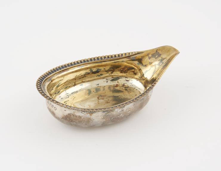 Sterling silver, gilt lined pap boat