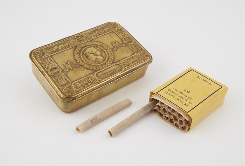 Cigarette tin and card