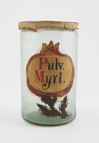 Glass drug jar