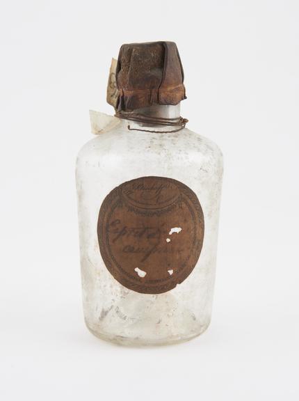 Glass bottle containing unidentified drug