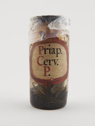 Glass drug jar
