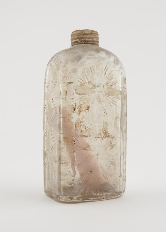 Clear cut glass decanter, ? English, 19th century