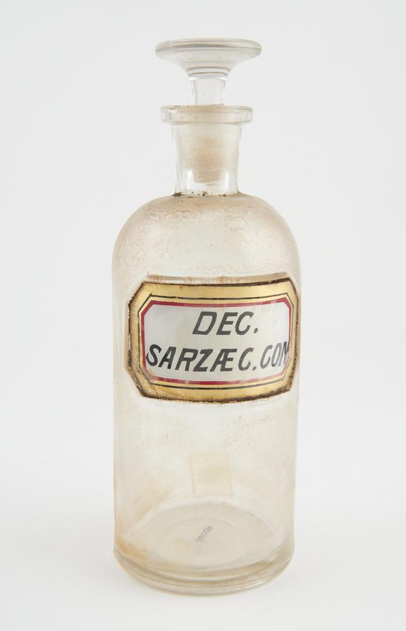 Bottle, clear glass, trace contents