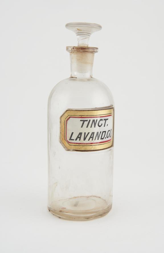 Bottle, clear glass, trace contents