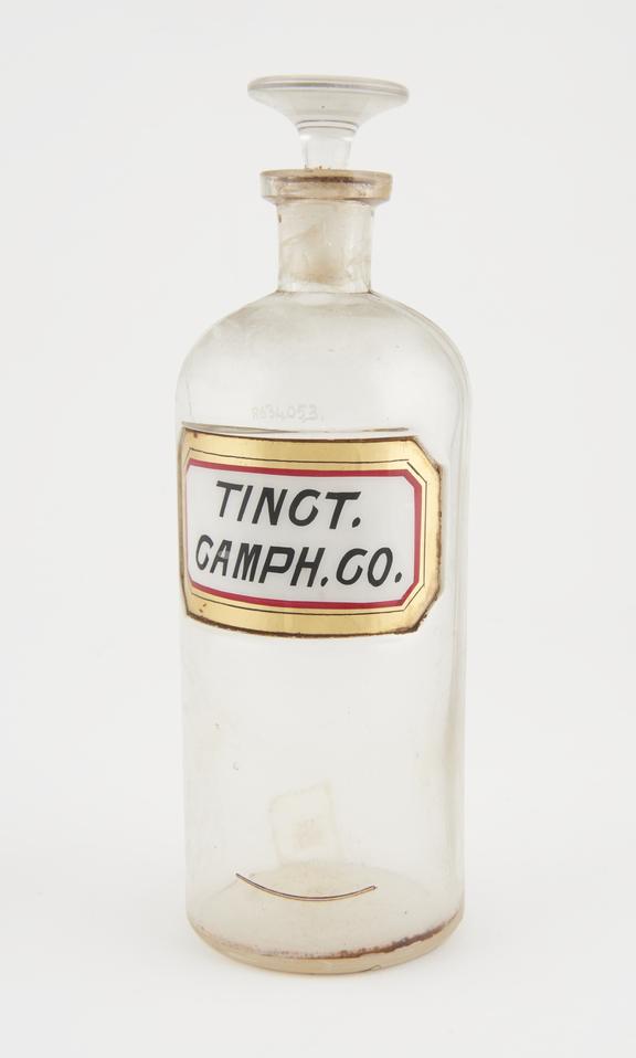 Bottle, clear glass, trace contents