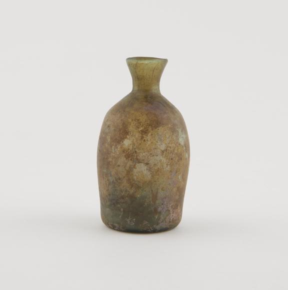 Discoloured green glass bottle, European, 17th-18th century