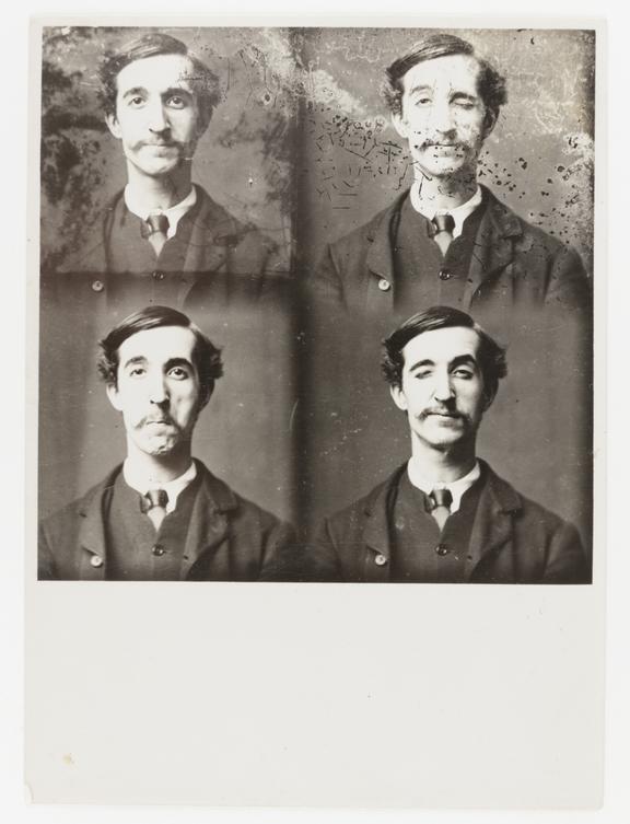 Photograph showing four different facial expressions by A