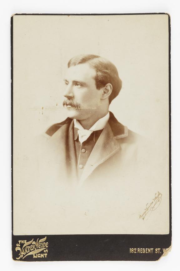 Cabinet card portrait of William Friese-Greene taken by Henry