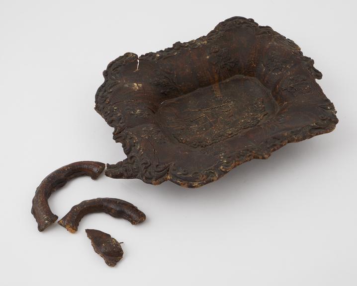 Square biscuit tray, made by the Gutta Percha Company, c. 1851