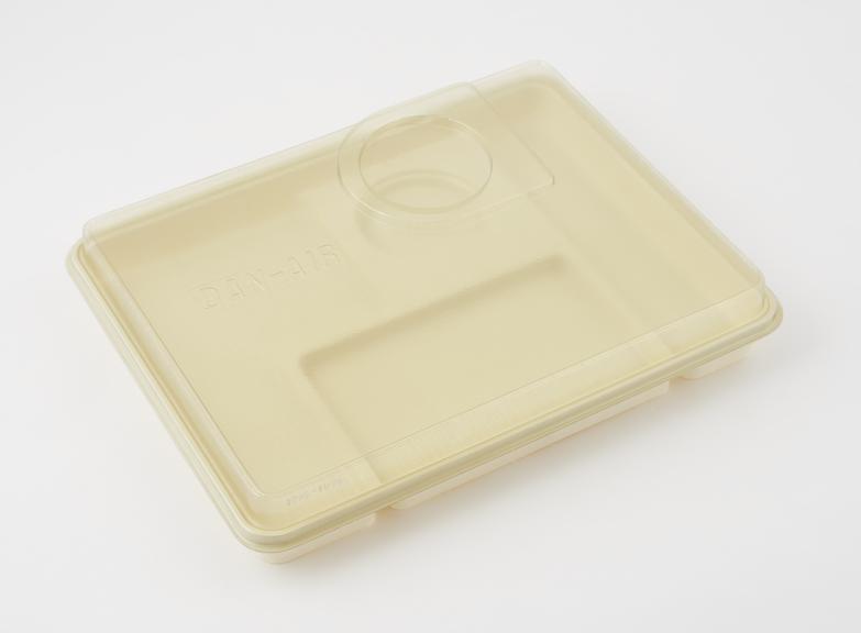 Airline tray: One large Dan-Air tray and lid (white/clear)