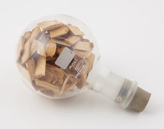 Wood chips in flask