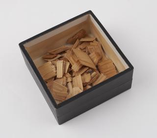 Wood chips in a box