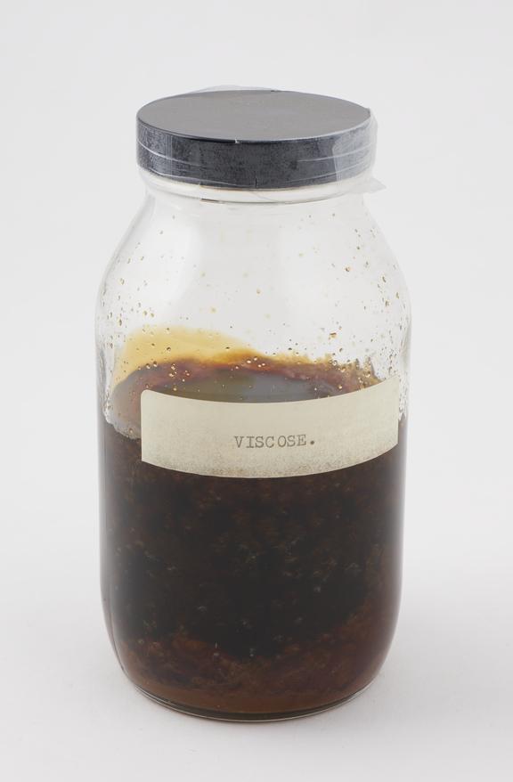 Sample of viscose liquid in jar