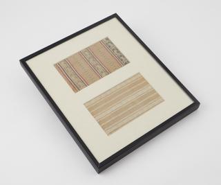 Two pieces of fabric, framed
