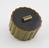 Circular fluted box of imitation jade catalin with inset lid