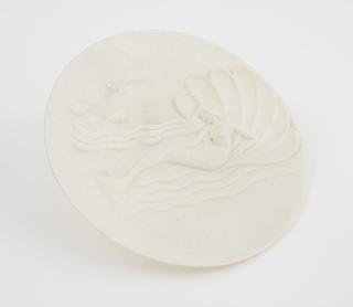 Moulded plate decorated with mermaid