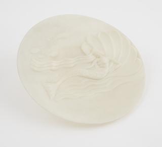 Moulded plate decorated with mermaid