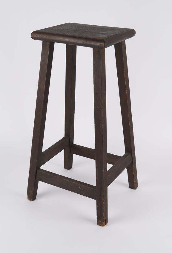 Wooden stool, possibly used in hospital by Lister, unsigned