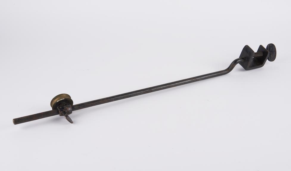 Clamp on long metal bar from traction apparatus found on