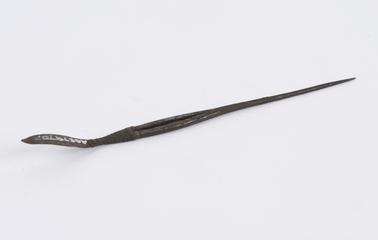 Razor, steel,  lanceolate blade, pointed handle