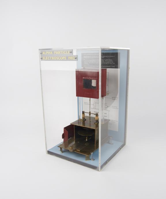 Replica of sensitive alpha-particle electroscope used by