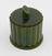 Circular fluted box of marbled green catalin