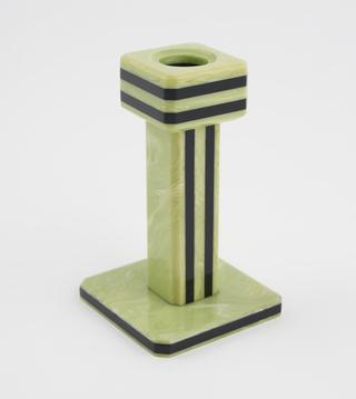 Green marbled plastic candlestick
