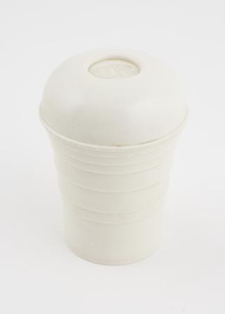 White pot with lid