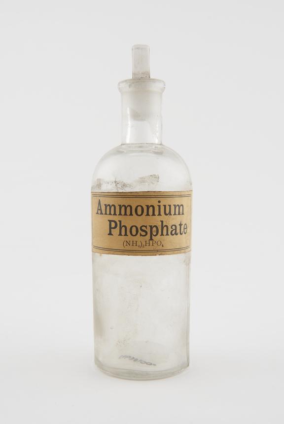Clear glass, shop round, with ground glass stopper, empty