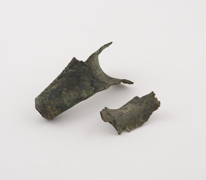 Bronze spout, in two pieces, from Hallstatt, Austria