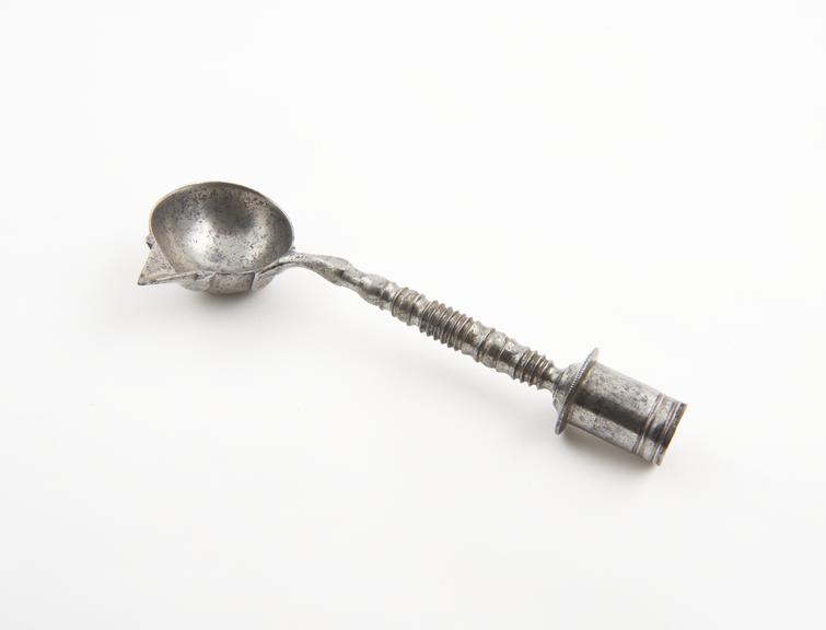 Iron ladle with pouring lip, European, 1701-1850