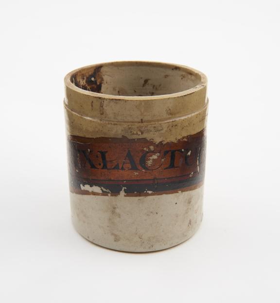 Salt glazed stoneware dispensing pot for lettuce extract