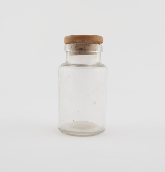 Mid-C20 clear glass storage jar