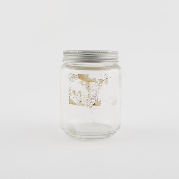 Mid-C20 clear glass storage jar